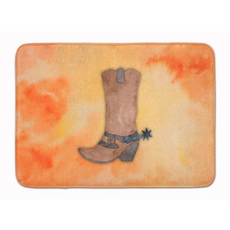 Carolines Treasures Cowboy Boot Watercolor Machine Washable Memory Foam Mat BB7371RUG